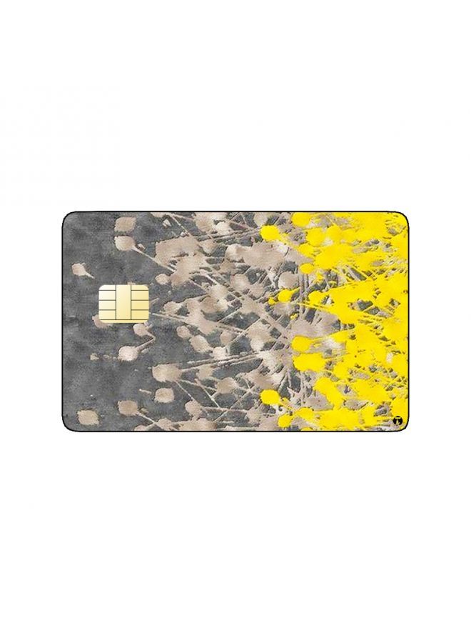 RKN PRINTED BANK CARD STICKER Beautiful Grey And Yellow Background - Image 1