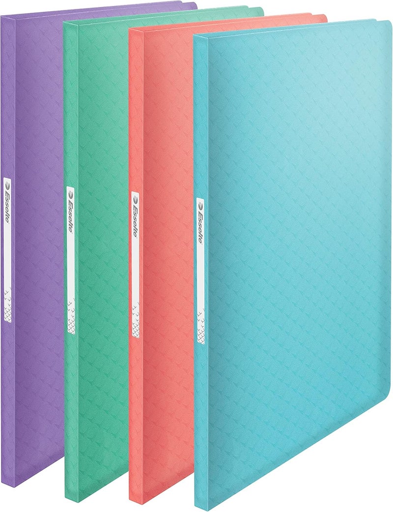 Esselte A4 Display Book with 40 Pockets, 80 Sheet Capacity, for Presenting & Storing Papers/Documents, Home/Office, Embossed Pattern, Colour'Breeze Range, Assorted Shade, 626229 - Image 1