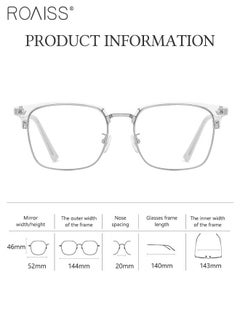 roaiss Blue Light Blocking Glasses Blue Light Filter Computer Reading Gaming TV Phones Browline Eyeglasses Fashion Anti Eyestrain Headache Eyewear for Men Women Transparent 52mm  - Image 4