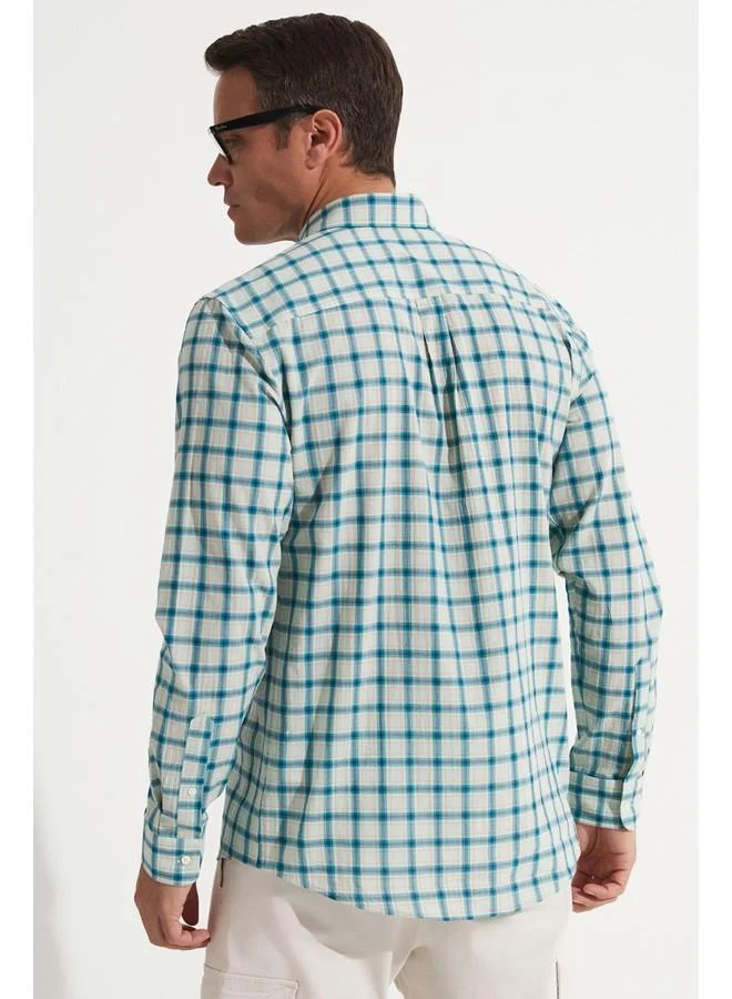 JUNE June Exclusive Men Regular Fit Long Sleeve Checked Shirt Green