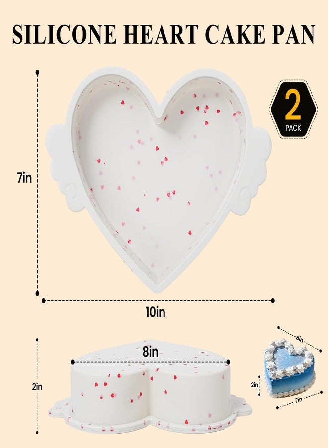 Vinino 2 Pack Silicone Heart Shaped Cake Pans with Metal Reinforced Frame, 8 Inch Nonstick Heart Cake Pan, BPA Free Silicone Heart Cake Baking Mold for Oven Dishwasher Safe - Image 4