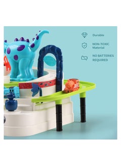 YelaJoy Kids Train Race Track Play Set, Toddler Dinosaur Ramp Vehicle Toys, Car Adventure Indoor Game, Educational Learning Birthday Gift for Age 3 4 5 6 7 Year Old Boys Girls Children Preschool  - Image 3