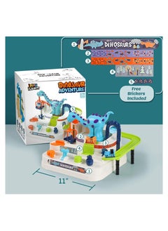 YelaJoy Kids Train Race Track Play Set, Toddler Dinosaur Ramp Vehicle Toys, Car Adventure Indoor Game, Educational Learning Birthday Gift for Age 3 4 5 6 7 Year Old Boys Girls Children Preschool  - Image 2