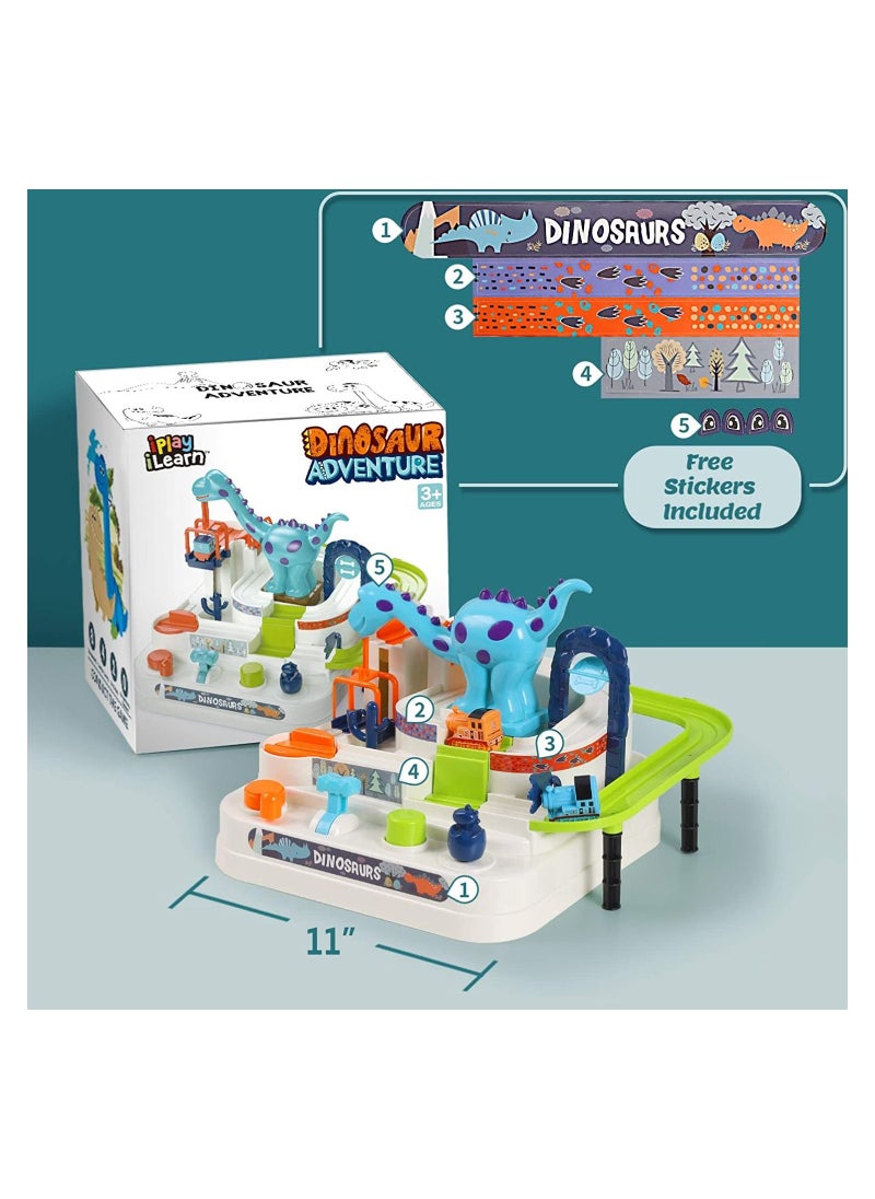 YelaJoy Kids Train Race Track Play Set, Toddler Dinosaur Ramp Vehicle Toys, Car Adventure Indoor Game, Educational Learning Birthday Gift for Age 3 4 5 6 7 Year Old Boys Girls Children Preschool  - Image 2