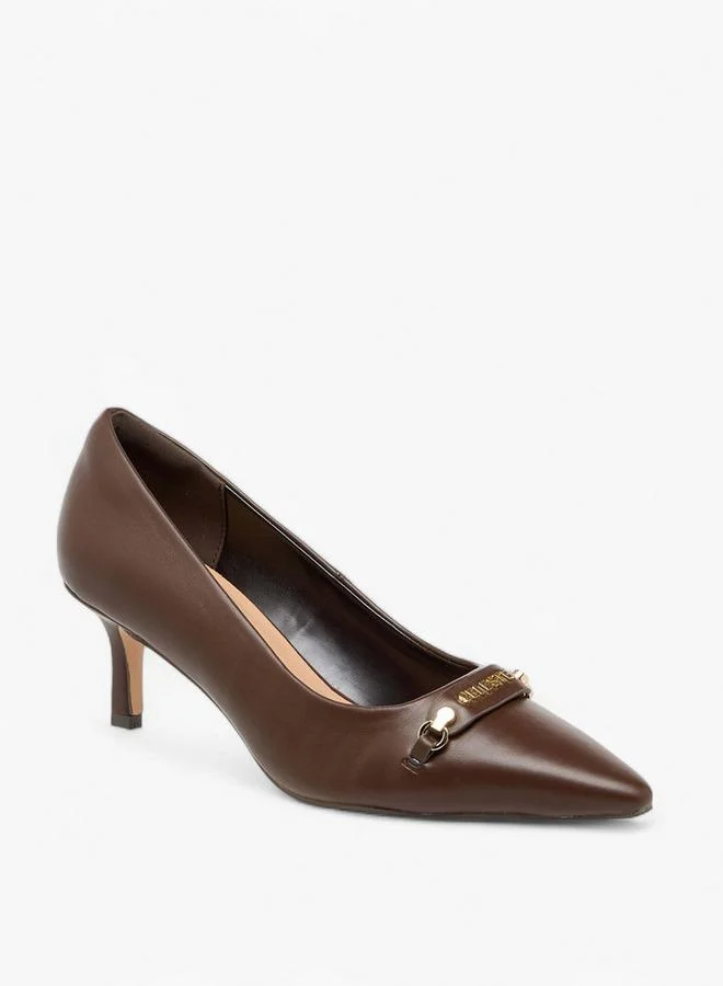 سيليست حذاء نسائي بكعب رفيع مدبب بلمسة معدنية