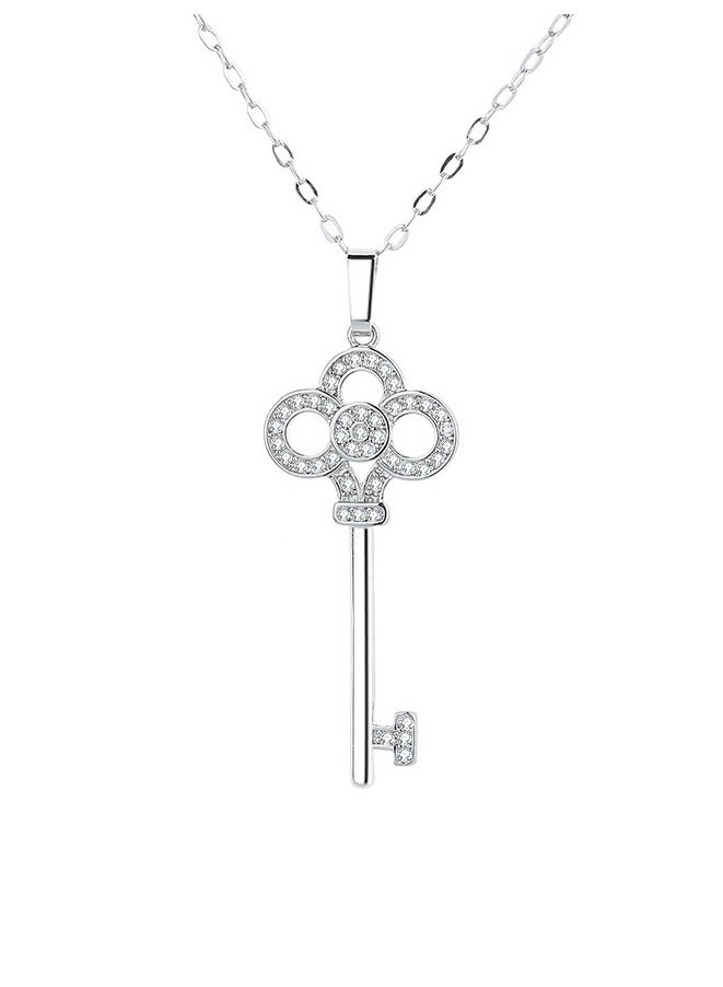 Women'S Key Pendant Necklace, Exquisite Zircon Costume Jewelry Anniversary Gift, Suitable For Mothers, Girls And Friends - Image 3
