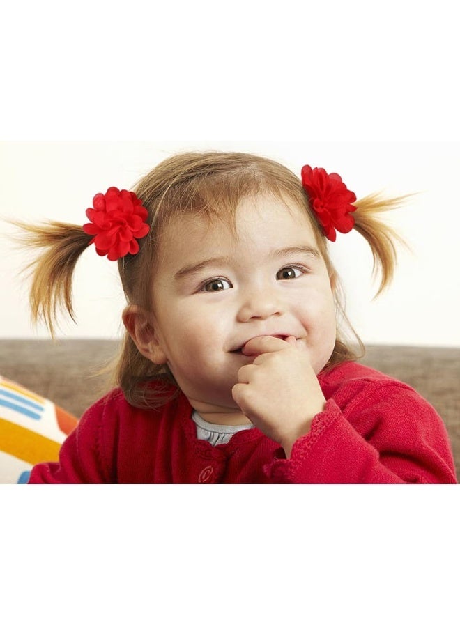 WillingTee 50pcs 2" Chiffon Flower Hair Bows Tiny Clips for Girls Fully Lined Non Slip Baby Clips Hair Accessories for Baby Girls Newborns Infants Toddlers 25 Colors in Pairs - Image 4