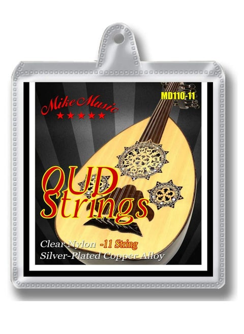 Oud Strings Set for 11-String Oud Plain Nylon and Silver Plated Wound String for Arabic Oud