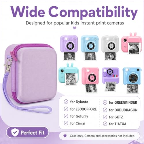PAIYULE Kids Instant Print Camera Case Compatible with ESOXOFFORE for Dylanto for DUDUDRAGON for GKTZ for ETIKEZ for Dafotil for Careenoah Digital Video Prints Paper Bag Box Only Purple - Image 3