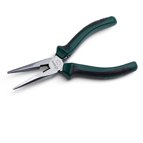 SATA 6-Inch Long Needle-Nose Side Cutting Pliers with Nickel-Chrome Steel Body and Green Anti-Slip Handles - ST70101AST - Image 5