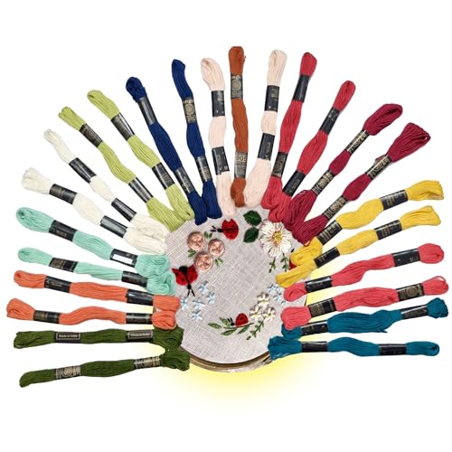Aakriti Cotton Rainbow Embroidery Floss Skeins for Friendship Bracelets, Cross Stitch, DIY Craft Work - Mixed Color Thread, 25 Pieces, 60gm, Multicolor (Color May Vary) - Image 2
