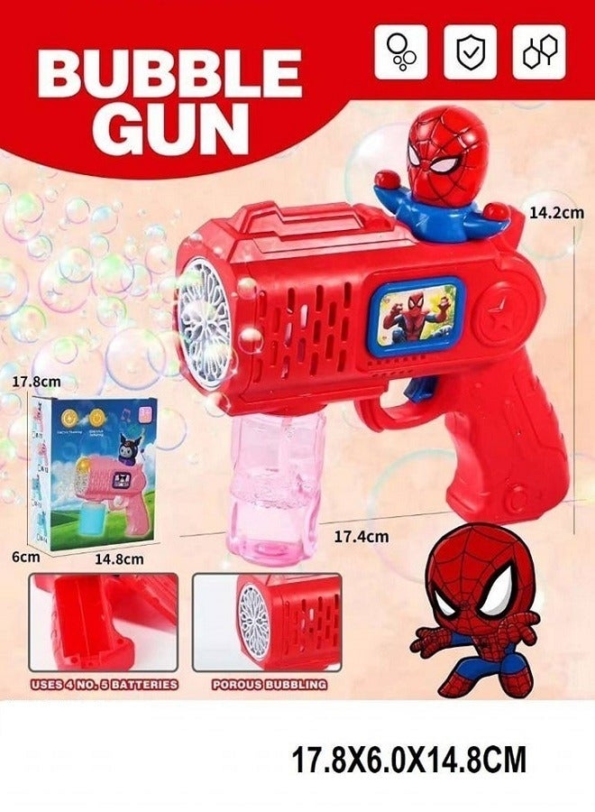 SPIDERMAN BUBBLE GUN SpiderMan Character - Full Automatic Bubbles, with Lights Colorful Effect - Image 1