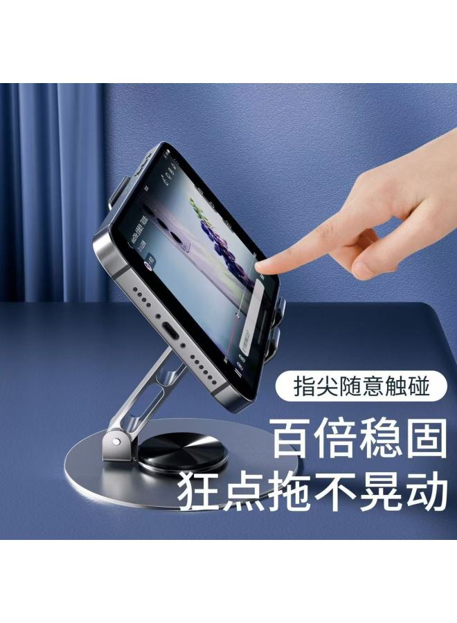 Cross-border explosions mobile phone bracket metal desktop 360-degree rotating lazy folding live flat support wholesale - Image 5