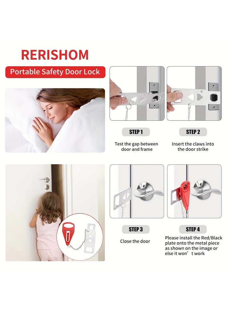 2 Pack Portable Door Lock for Travel, Home & Hotel – Extra Security & Privacy, Easy to Install - Image 3