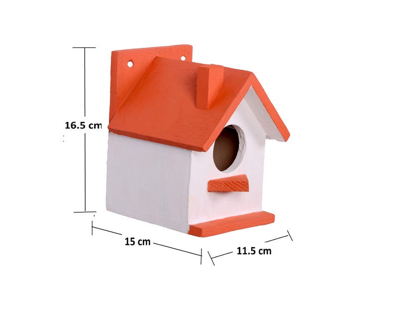 Cket Bird House Nest Box Breeding House for Sparrow, Budgies and Finches Eco Friendly Pure Wooden for Garden Balcony Hanging 02 (Pack of 4) - Image 5