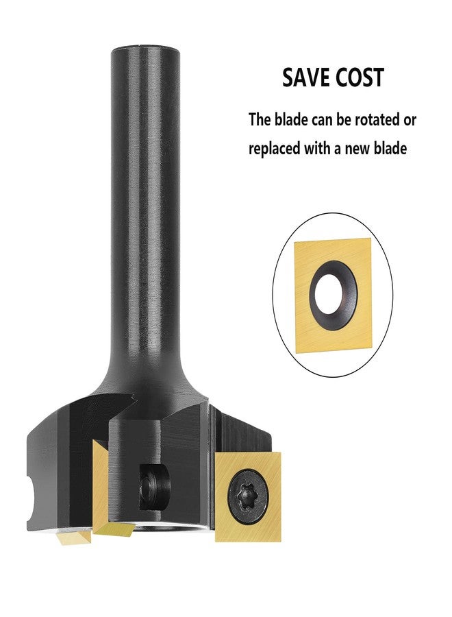 SpeTool CNC Spoilboard Surfacing Router Bit 1/2 Shank 2 Inch Cutting Diameter, Slab Flatting Router Bit Carbide Insert Planing Bit Wood Bottom Cleaning - Image 4