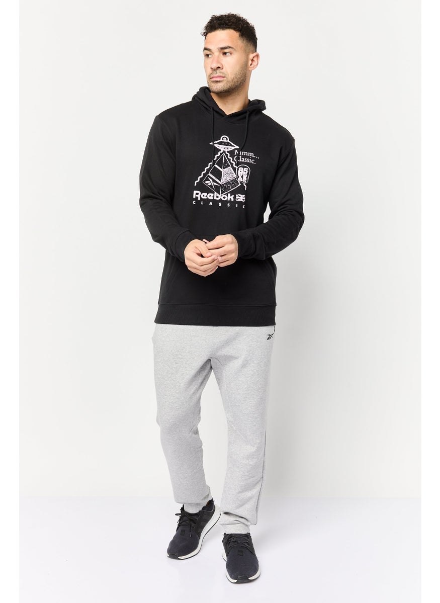 Reebok Men Sportswear Fit Long Sleeve Outdoor Sweatshirt, Black  - Image 3