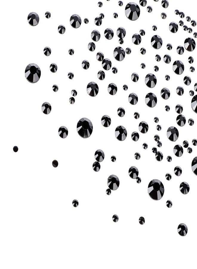 Canvalite 2784PCS Black Rhinestones Flat Back Gems, Nail Rhinestones Gems with Pick Up Tweezers and Diamonds Picker Dotting Pen, Tools for Nail Art, Clothes, Face, Craft - Image 4