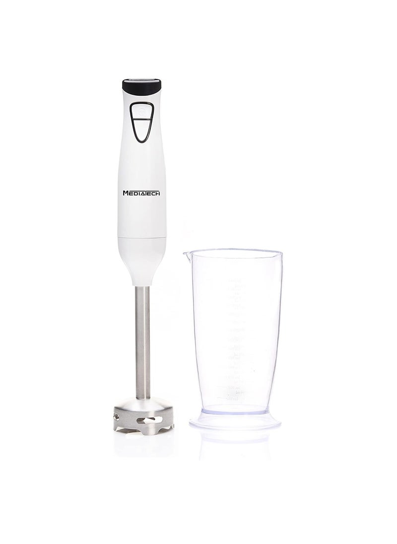 Mediatech Turbo Mix Hand Blender,  500 Watt, Full Copper Motor, Stainless Steel Shaft & Detachable Body , 700ml Measuring Cup, 2 Speed, Stainless Steel Blades, MT-HB26, Black  - Image 1