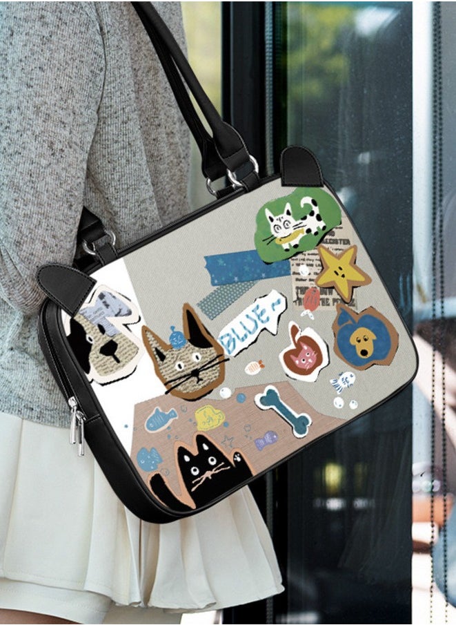 Generic - Laptop Case Sleeve 13.3/14/15 inch, Laptop Briefcase Multifunctional Large Capacity Sleeve Bag for MAC, HP, Dell, Acer, Asus, Notebook, Black Baby Cat - Image 1