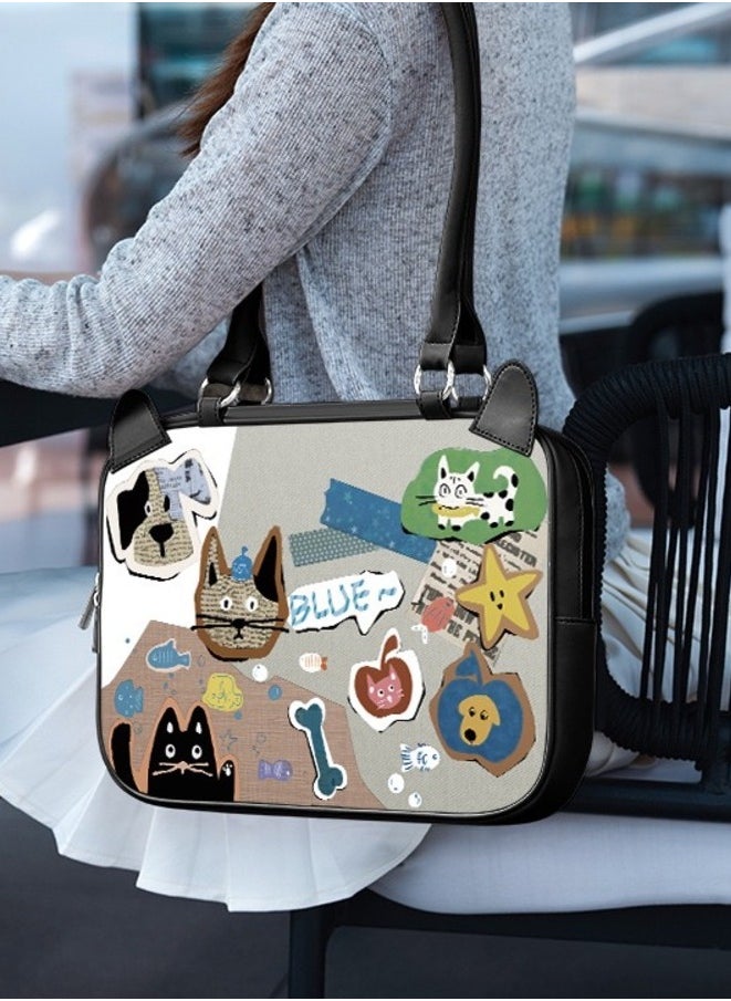 Generic - Laptop Case Sleeve 13.3/14/15 inch, Laptop Briefcase Multifunctional Large Capacity Sleeve Bag for MAC, HP, Dell, Acer, Asus, Notebook, Black Baby Cat - Image 1