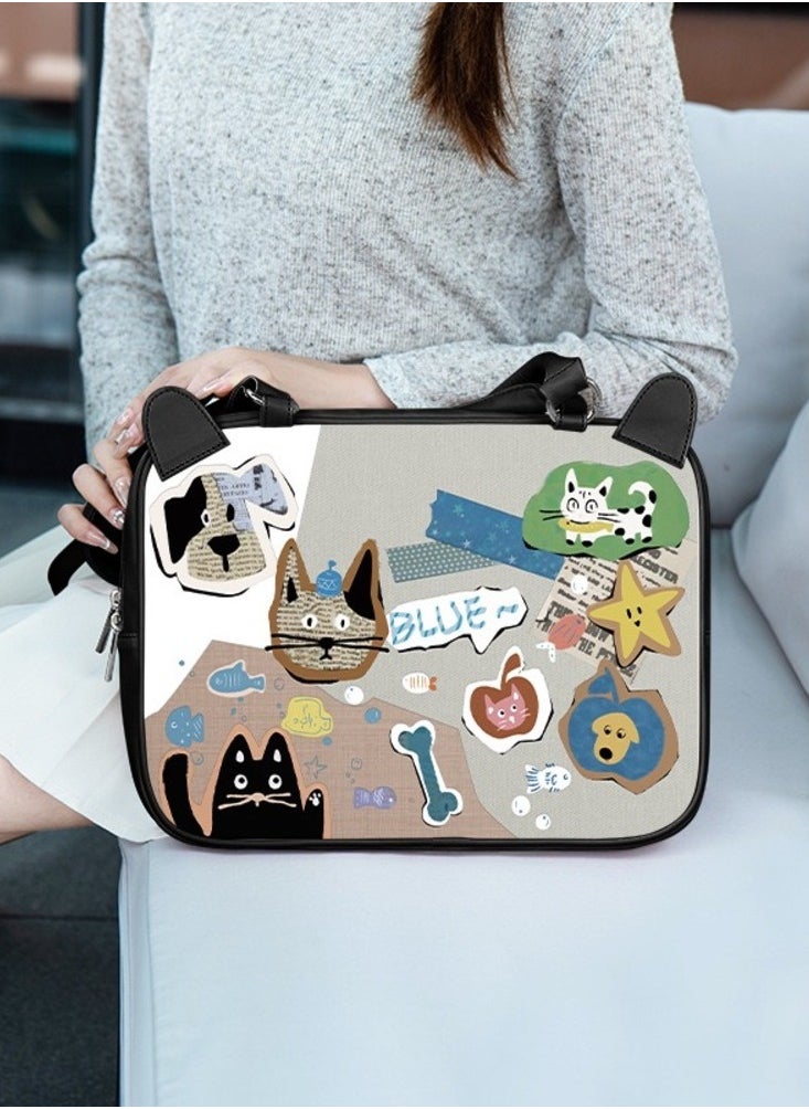 Generic - Laptop Case Sleeve 13.3/14/15 inch, Laptop Briefcase Multifunctional Large Capacity Sleeve Bag for MAC, HP, Dell, Acer, Asus, Notebook, Black Baby Cat - Image 1