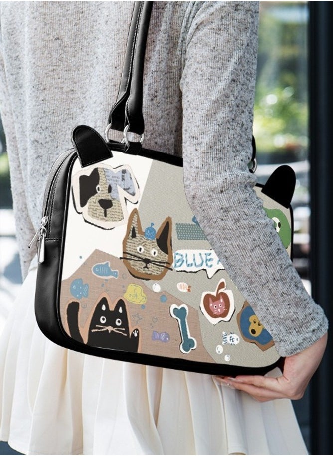 Generic - Laptop Case Sleeve 13.3/14/15 inch, Laptop Briefcase Multifunctional Large Capacity Sleeve Bag for MAC, HP, Dell, Acer, Asus, Notebook, Black Baby Cat - Image 1