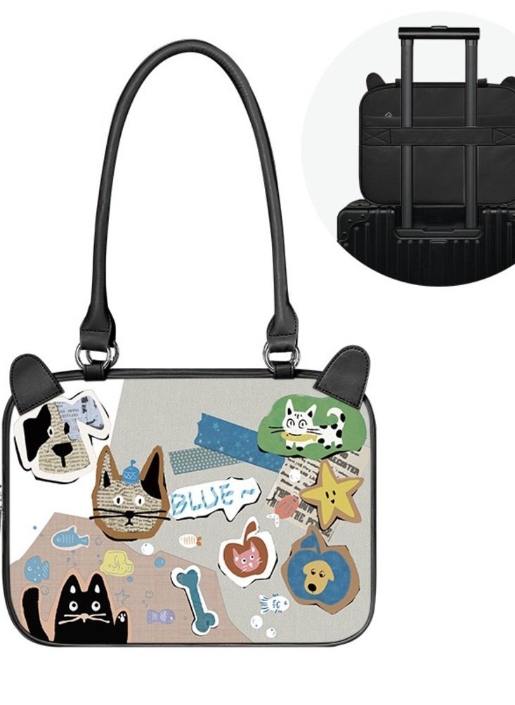 Generic - Laptop Case Sleeve 13.3/14/15 inch, Laptop Briefcase Multifunctional Large Capacity Sleeve Bag for MAC, HP, Dell, Acer, Asus, Notebook, Black Baby Cat - Image 1
