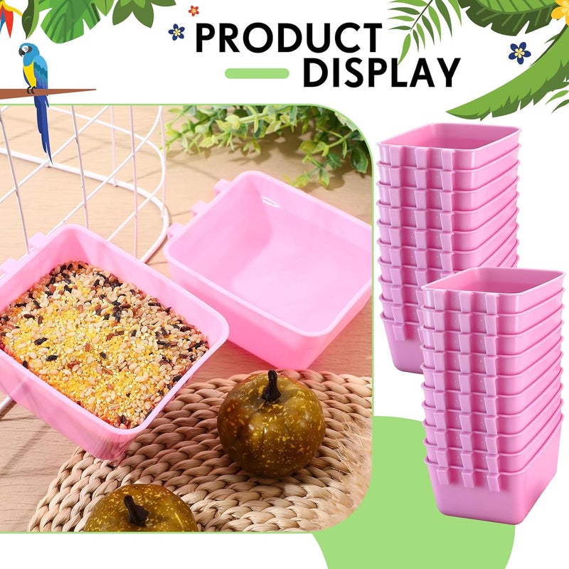 Maxdot 20 Pcs Chicken Water Feeder Cups 16 oz Pigeon Bird Feeder Cups Hanging Cage Chicken Water Cup for Pet Parrot Rooster Parakeet Bunny Gamefowl Poultry Wire Hutch(Pink) - Image 4