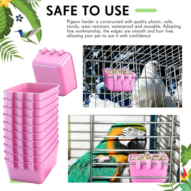 Maxdot 20 Pcs Chicken Water Feeder Cups 16 oz Pigeon Bird Feeder Cups Hanging Cage Chicken Water Cup for Pet Parrot Rooster Parakeet Bunny Gamefowl Poultry Wire Hutch(Pink) - Image 5