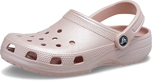Crocs Classic Clog – Glitter Unisex Clogs for Women and Men - Croslite™ Upper – Adjustable Heel Strap - Glitter Pink Clay Simmer Men's 2, Women's 4 Medium - Image 1