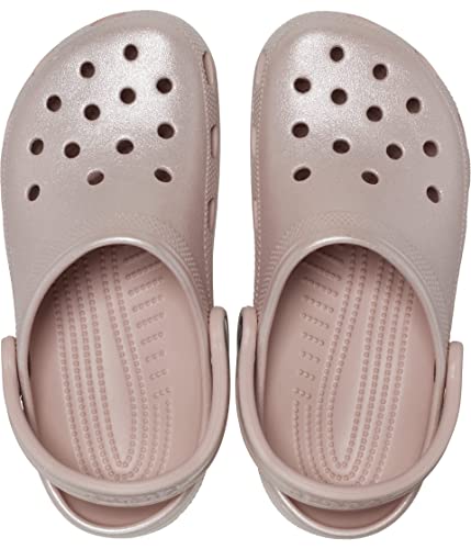 Crocs Classic Clog – Glitter Unisex Clogs for Women and Men - Croslite™ Upper – Adjustable Heel Strap - Glitter Pink Clay Simmer Men's 2, Women's 4 Medium - Image 3