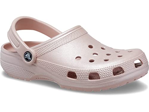 Crocs Classic Clog – Glitter Unisex Clogs for Women and Men - Croslite™ Upper – Adjustable Heel Strap - Glitter Pink Clay Simmer Men's 2, Women's 4 Medium - Image 2