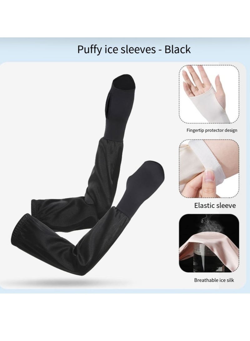 general Sun protection sleeves summer anti-ultraviolet outdoor ice sleeves cycling nylon ice silk women's long sun protection gloves  - Image 1
