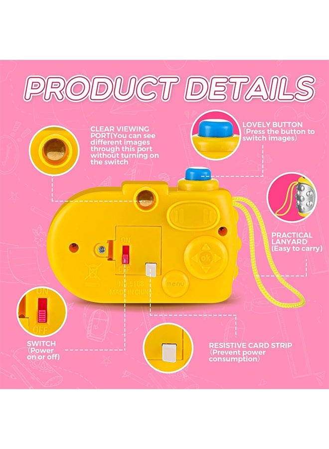 Peachjoy 12 قطعة مجموعة كاميرا مضيئة كاميرات بلاستيكية مع صور حيوانات في عدسة الكاميرا لعبة تمثيلية مع جهاز عرض للأطفال هدية عيد الميلاد (ألوان عشوائية) - Image 4