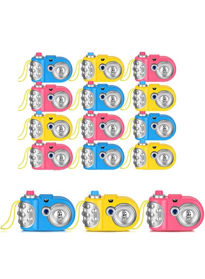 Peachjoy 12 قطعة مجموعة كاميرا مضيئة كاميرات بلاستيكية مع صور حيوانات في عدسة الكاميرا لعبة تمثيلية مع جهاز عرض للأطفال هدية عيد الميلاد (ألوان عشوائية) - Image 1