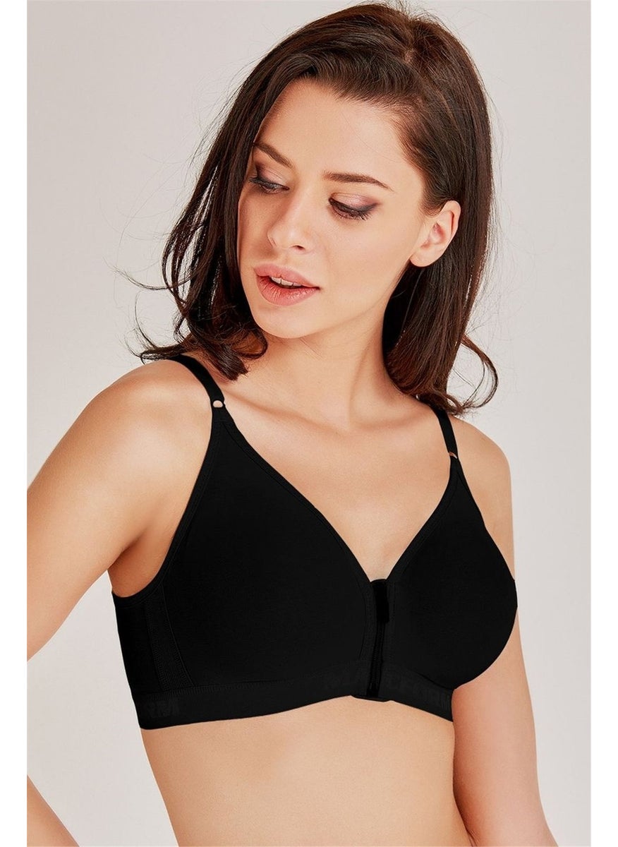 Magic Form 6727 Women's Black Cotton Prosthesis Non-wired Bra  - Image 1