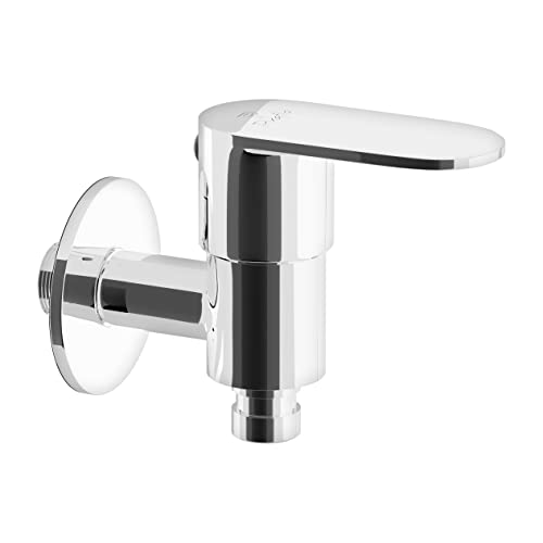Pixaflo Brass Washing Machine Tap with Wall Flange | Chrome Finish (Koroit) - Image 1