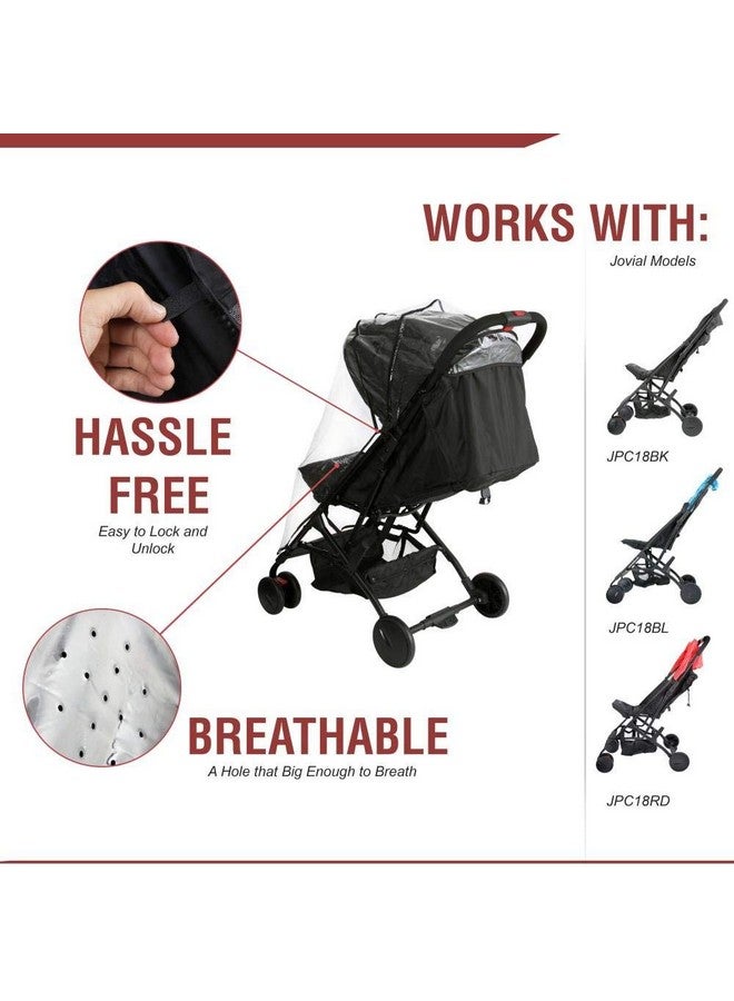جوفيال غطاء حماية من المطر لعربة الأطفال جوفيال القابلة للتنفس - لعربات الأطفال المحمولة جوفيال JPC18BK وJPC18BL وJPC18RD - جوفيال PRTJPCRC - Image 3