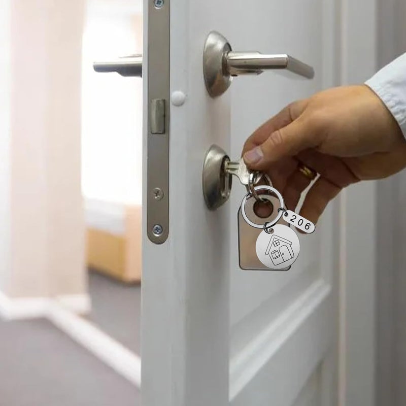 60 PIECES Stainless Steel Blank Keys, 1.2 Inch Round Metal Blank Keys for Engraving, Blank Keys for Laser Engraving Keychain Ring with Hole, Keys - Image 4