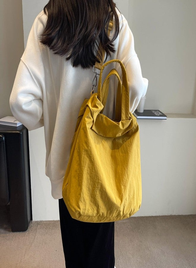 Mozzilog Women's Crossbody Bag, Weekender Tote Bag for Girls, Large Hangbag with Shoulder and Carrying Strap Hobo Gym Bag for Sport/Yoga (Mustard) - Image 5