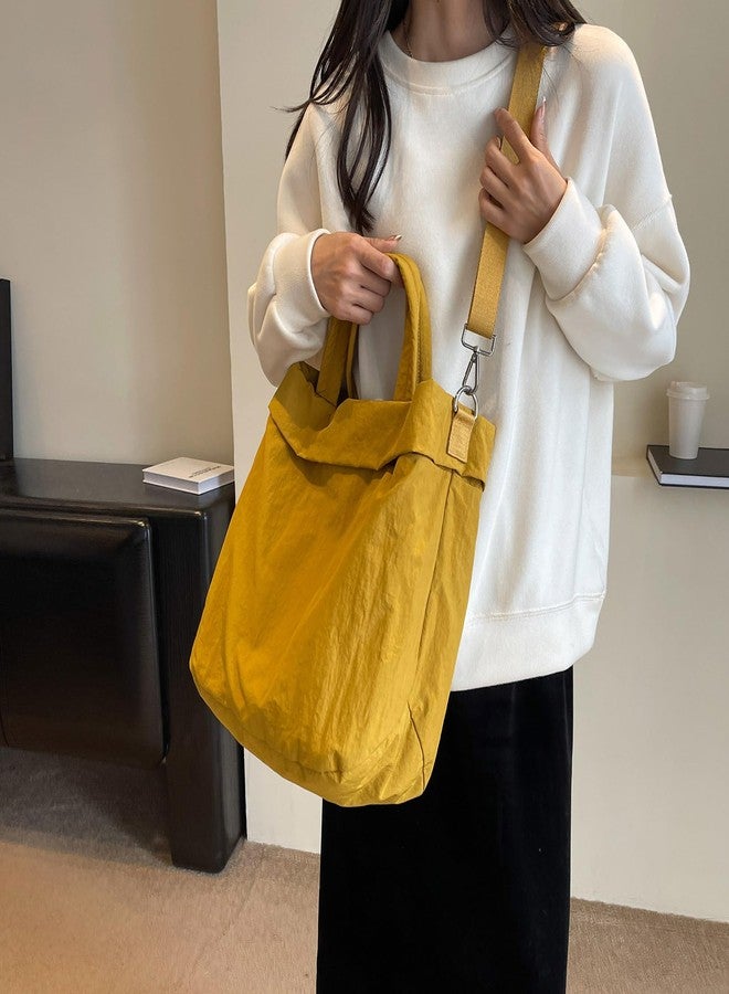 Mozzilog Women's Crossbody Bag, Weekender Tote Bag for Girls, Large Hangbag with Shoulder and Carrying Strap Hobo Gym Bag for Sport/Yoga (Mustard) - Image 2