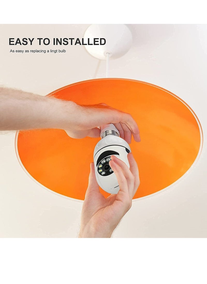 ELTRAZONE E27 Bulb 1080P 2.4GHz WiFi 360 Degree Panoramic Night Vision 2-Way Audio, Smart Motion Detection and Alarm Surveillance Cameras - Image 2