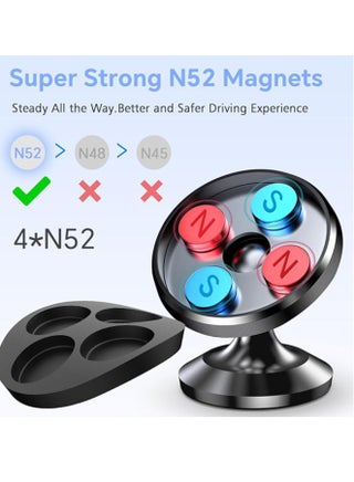 Magnetic Phone Holder for car Dashboard [ Strong Magnet ] iPhone Magnetic Phone Mount for car, [ 360° Rotation ] Universal Dash Car Mount Fits All Cell Phone - view 5