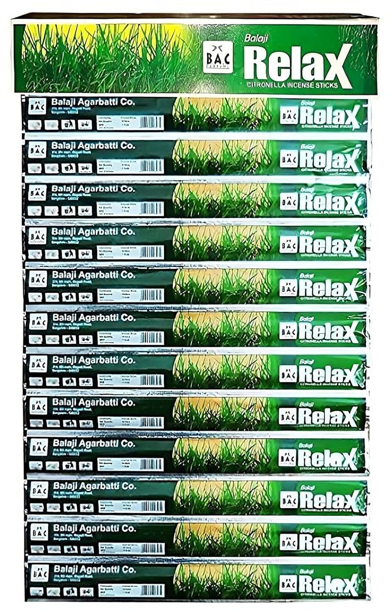 Vedant Enterprises Bharat Relax 240 Citronella Incense Sticks Mosquito Repellent Agarbatti Herbal and Natural Pack of 2 Boxes x 12 Pouches x 10 Sticks per Pouch 240 Sticks  - Image 2