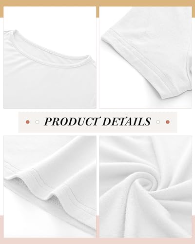 Riyiper 3 Pcs Women's Short Sleeve Crop Tops, Boat Neck Slim Fitted Cropped Shirts Workout Basic Tops (Black, White, Brown,Small) - Image 5