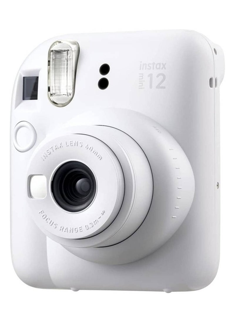 Instax Fujifilm Instax Mini 12 Instant Camera, 60mm Lens, Automatic Exposure, 90 Seconds Developing Time, Automatic Light Adjustment, Automatic Film Ejection, Clay White  - Image 1