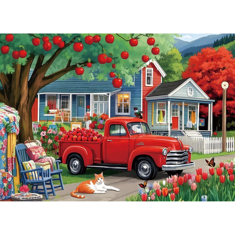 Blueforest Spring Countryside 1000 Piece Puzzle for Adults Clearance, Fun Puzzles for Adults with HD Print & Poster, 27.5" X 19.7" Dust Free, for Gifts Christmas Family Games - Image 1