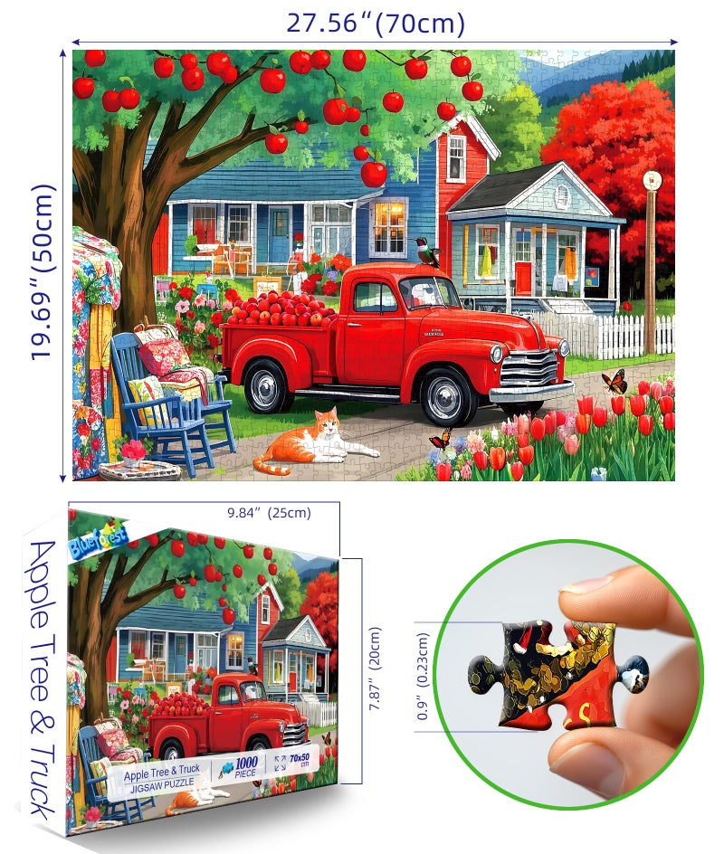 Blueforest Spring Countryside 1000 Piece Puzzle for Adults Clearance, Fun Puzzles for Adults with HD Print & Poster, 27.5" X 19.7" Dust Free, for Gifts Christmas Family Games - Image 2