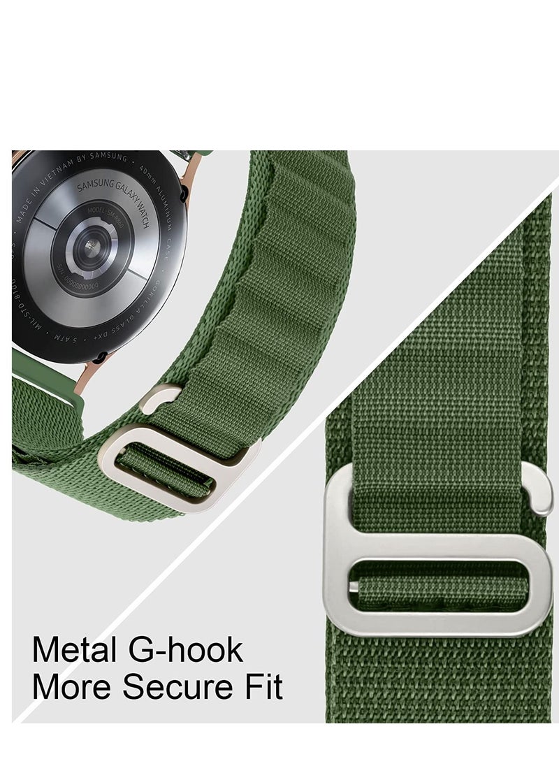 Generic Alpine Loop 22mm Compatible With Samsung Gear S3 Classic - Frontier, Durable Sport Nylon Strap With Titanium G Hook  Olive Green  - Image 3